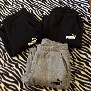 Puma Men’s Black and Gray Sweatpants Trio
